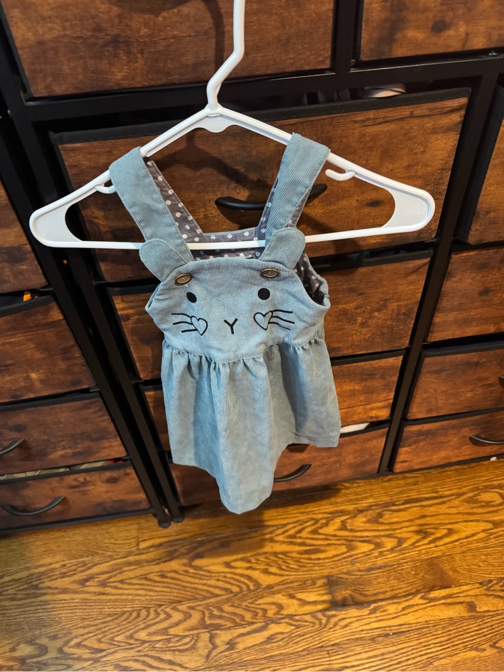 Suzie Blue Baby Girls' Corduroy Kitty Pinafore Dress